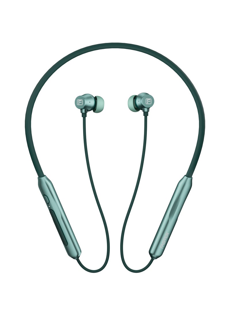 Faster - Sports Neckband In-Ear Wireless Earphones - Noise Canceling Headphones with Mic - Deep Bass, Active Noise Cancellation, Magnetic Buds, Fast Charging, and Voice Assistant - Earbuds Perfect for Sports, Gaming, Call, Music (Green) - Image 1