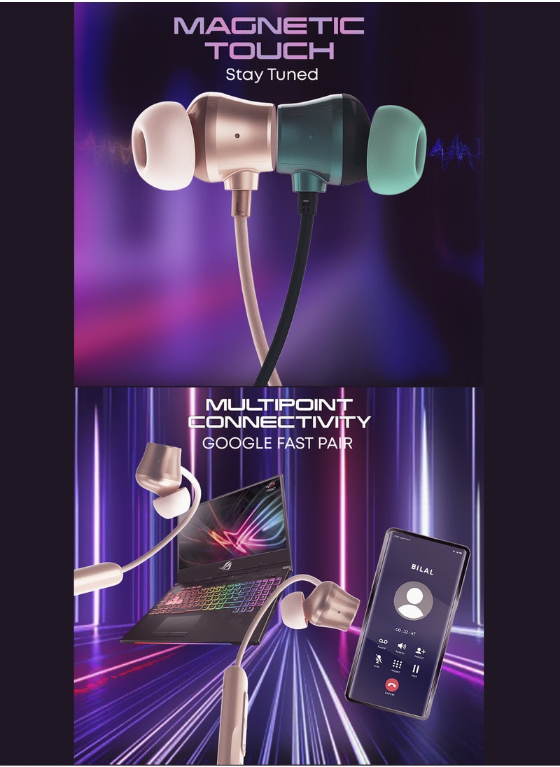 Faster - Sports Neckband In-Ear Wireless Earphones - Noise Canceling Headphones with Mic - Deep Bass, Active Noise Cancellation, Magnetic Buds, Fast Charging, and Voice Assistant - Earbuds Perfect for Sports, Gaming, Call, Music (Green) - Image 1