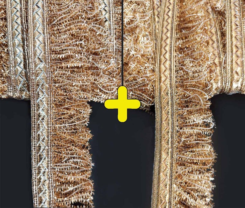 Mezin 125 Inch Fulzar Fringes Tassel Decorative Lace Trimmings Ribbon Festival Bridal Dupatta Lehenga Saree Anarkali Indian Sari Border Gold Rose Gold