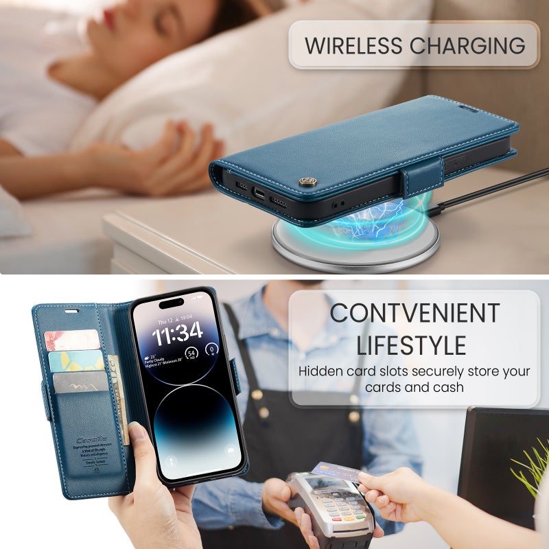 CaseMe Flip Case for iPhone 17 Pro Max with Card Holder, Kickstand, Magnetic Shockproof - Image 5