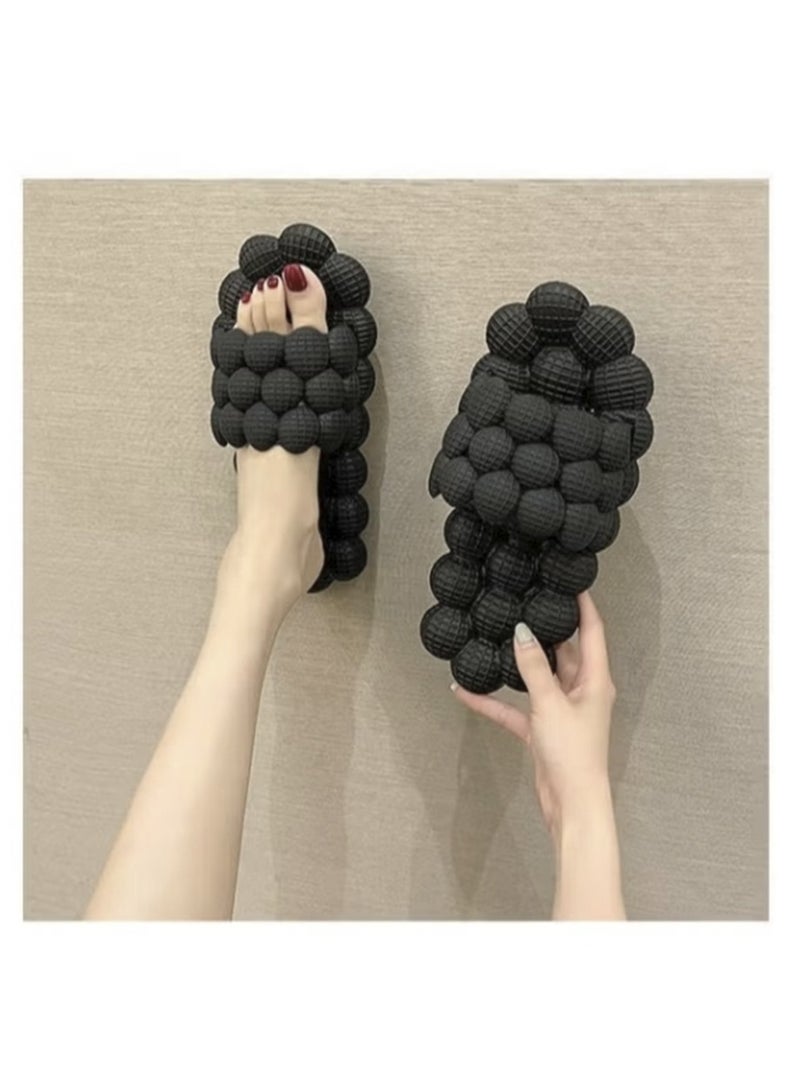 Unisex Bubble Slides Slippers,Funny Lychee Non-slip Flat Slippers For Men And Women,Shower Bath Slippers,Soft Pillow Slide Slippers,Thicken Cushioned Slippers For Bathroom Bedroom Beach Pool,Comfy Slippers  - Image 5