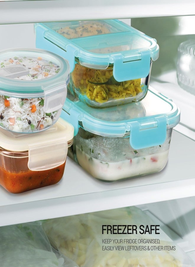 Treo by Milton Clip Fresh Rectangular Divider Container, Microwave Safe, Hi Borosilicate Glass Lunch Box for Office Use – Clip Lock Airtight Tiffin, 100% Leak Proof, 600 ml, 1 Piece - Image 5