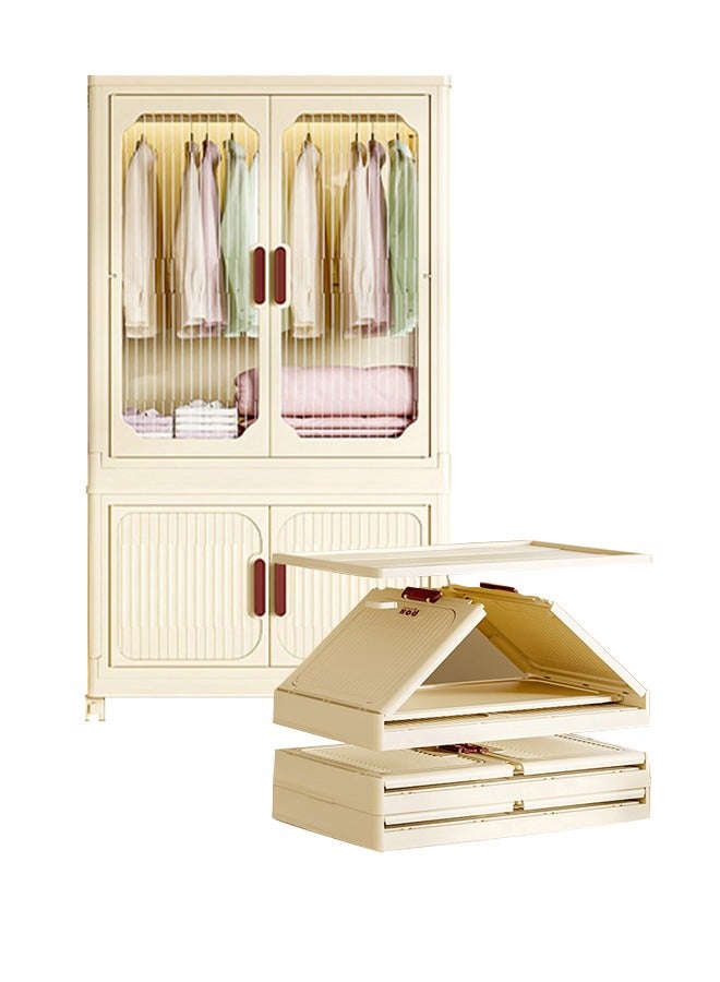 Generic Multi-Layer Storage Cabinet, Foldable Drawer Shelves With 360° Rotating Wheels, Strong Load-Bearing Capacity And Not Easily Damaged  - Image 1