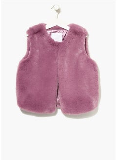 Matalan Girls Berry Faux Fur Gilet 