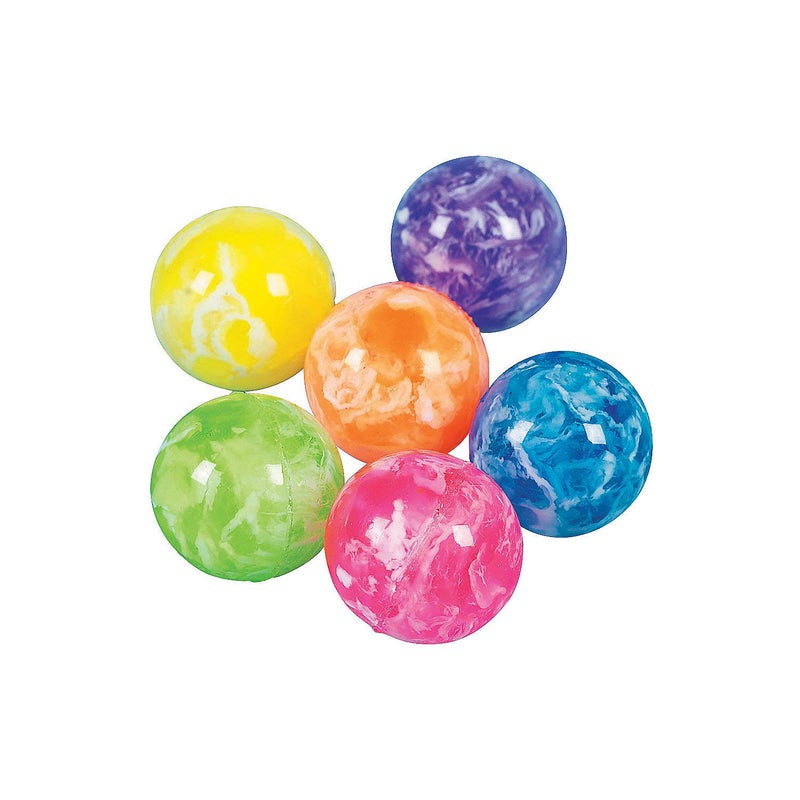 Fun Express Neon Marbleized Bouncy Balls - Bulk Set of 48 Small bouncey Balls - Image 1