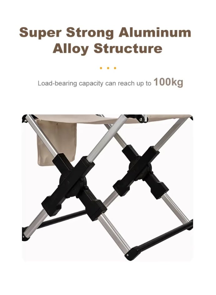 بلو فاير كرسي طي ألومنيوم خفيف الوزن - كرسي مريح متنقل للتخييم والشاطئ والصيد والسفر مع تصميم قابل للطي وسعة تحمل عالية - Image 4