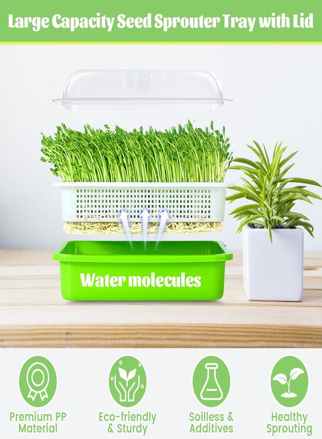 Legigo 5 Pack Seed Sprouter Trays with Lids- Soil-Free Cultivation Germination Tray, BPA Free Micro Greens Growing Trays Seed Sprouting Trays Kit with Germinating Paper for Wheatgrass, Beans and More - Image 4