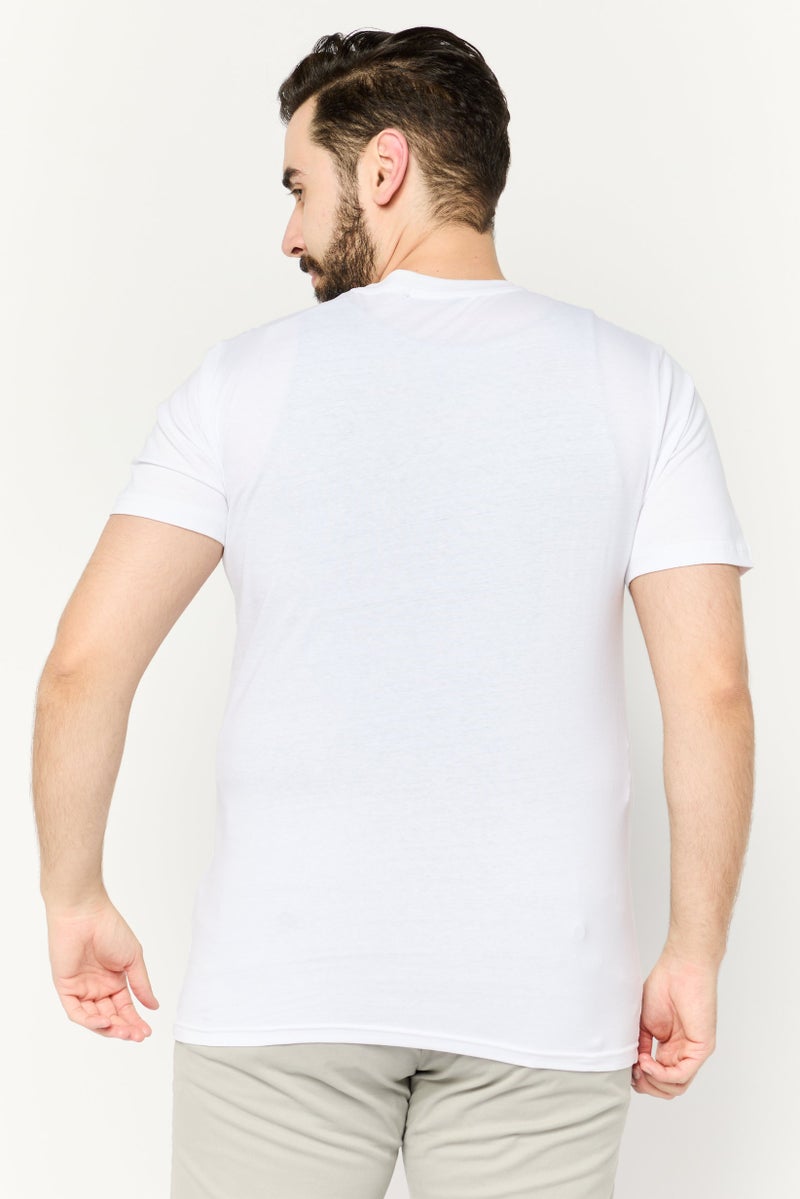 Cavalli Class Men Crew Neck Short Sleeves Brand Logo T-Shirt, White - Image 4