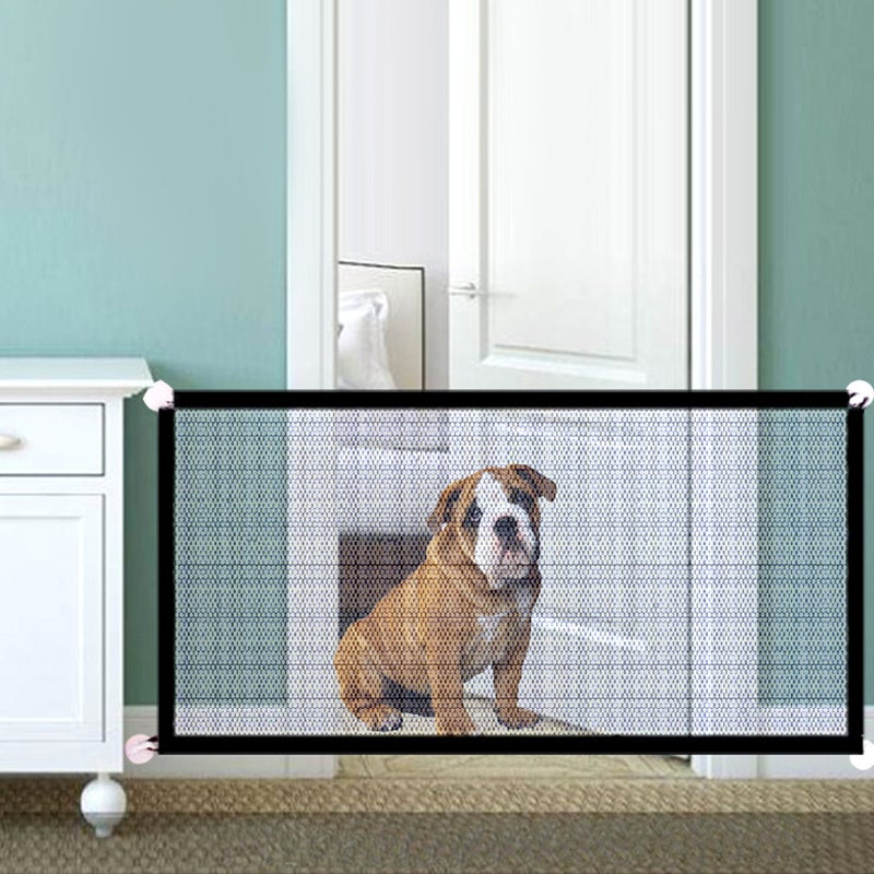 Dog Safety Gate Pet Safe Mesh Fence Portable Folding Baby Safety Gate Install Anywhere 180*72CM - Image 1