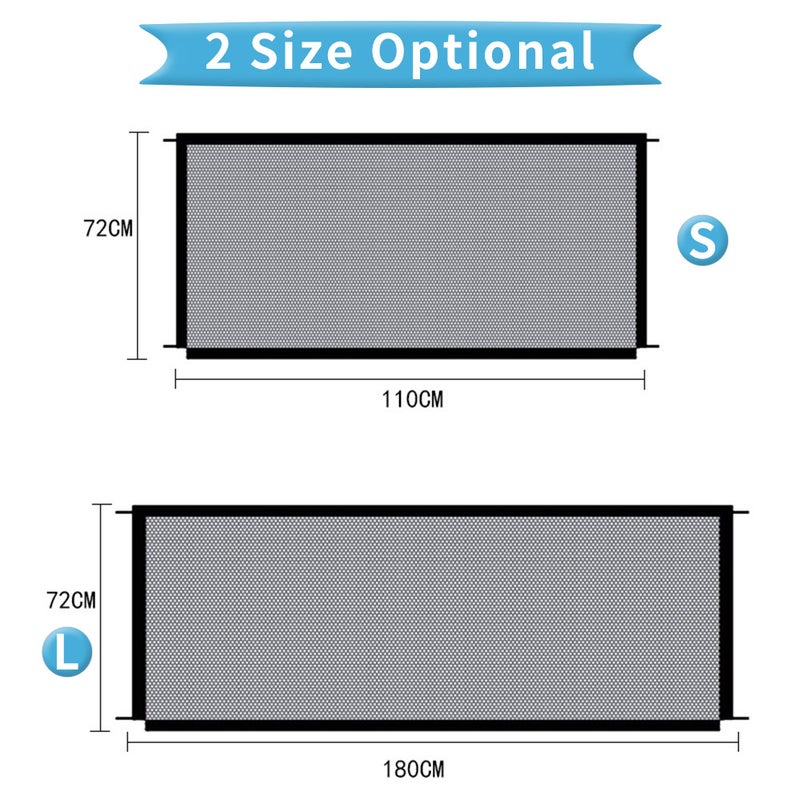 Dog Safety Gate Pet Safe Mesh Fence Portable Folding Baby Safety Gate Install Anywhere 180*72CM - Image 3