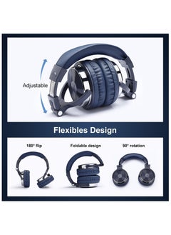 OneOdio OneOdio Wired Over Ear Headphones Studio Monitor & Mixing DJ Stereo Headsets with 50mm Neodymium Drivers and 1/4 to 3.5mm Jack for AMP Computer Recording Podcast Keyboard Guitar Laptop - Dark Blue  - Image 5