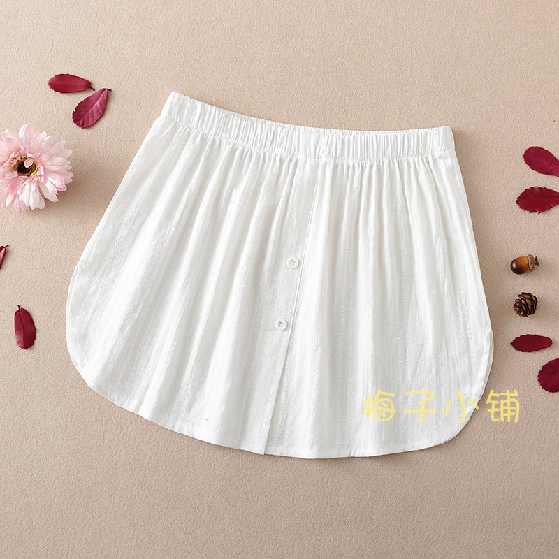 Blue Striped Shirttail Sweater Skirt for Women White · Jacquard Cotton