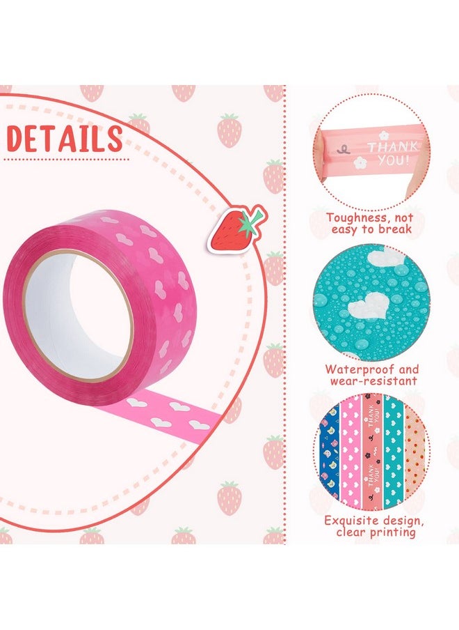Epakh 5 Rolls Cute Heart Packing Tape Colorful Printing Shipping Tape Cartoon Package Tape Decorative And Colored Tape Duct Tape With Designs For Sealing Boxes Luggage 1.77 Inches X 110 Yd  - Image 2
