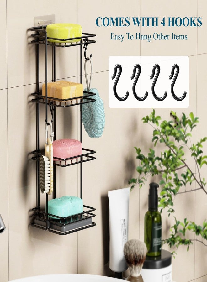 NiHome 4-Tier Vertical Soap Holder with Diatomite Mat, Rustproof Metal Shower Organizer for Bar Soap, Shampoo Bars, Sponges, Skincare, Fast-Drainage Open Slot Rack for Bathroom and Kitchen Countertops - Image 4