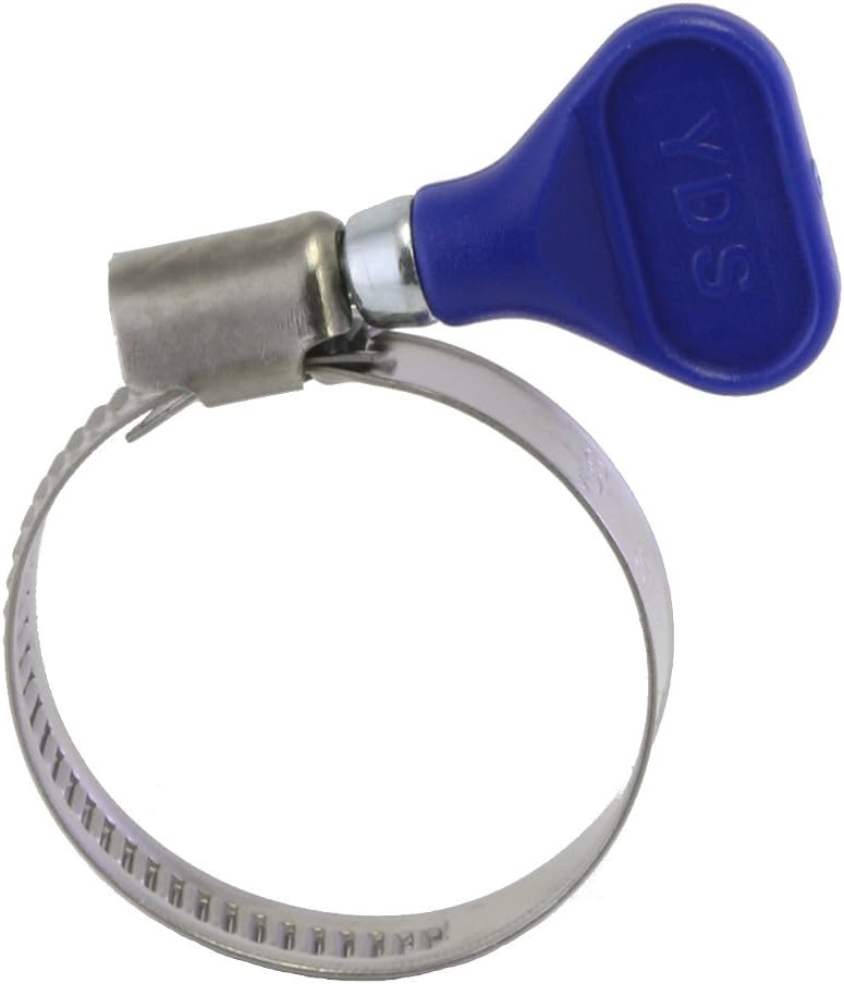 YDS Butterfly Stainless Steel W2 Hose Clamp, Turn Key, 25-40 mm (1" to 1-5/8") Diameter Ranger, 9 mm Bandwidth (Pack of 10) - Image 1