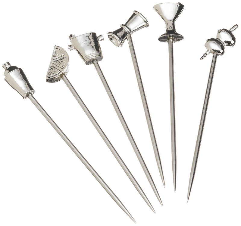 PRODYNE Prodyne Stainless Steel & Pewter Martini Picks (Set Of 6), Silver  - Image 1