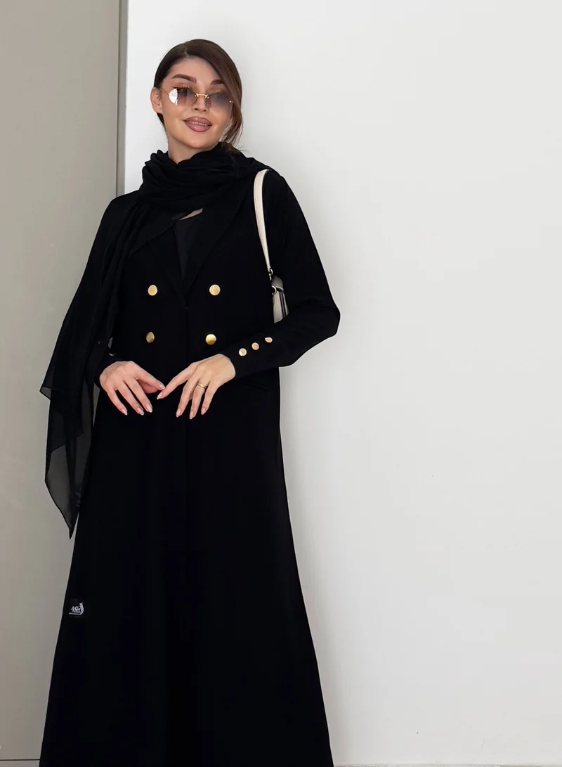 روزيت عباية عباءة بليزر أنيقة بأزرار بتصميم ذهبي
