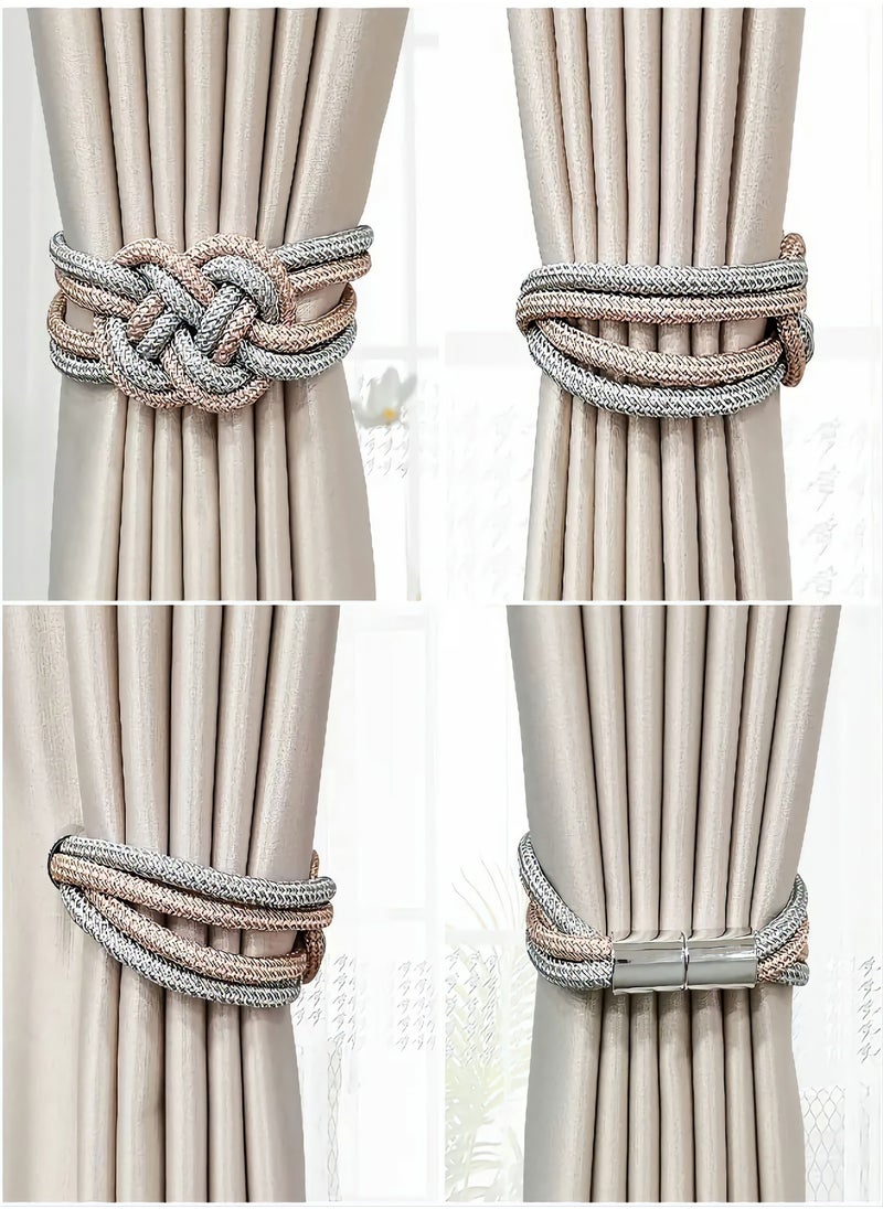 ماركة غير محددة - مسكات ستائر مكونة من قطعتين بطرف مغناطيسي - Image 1