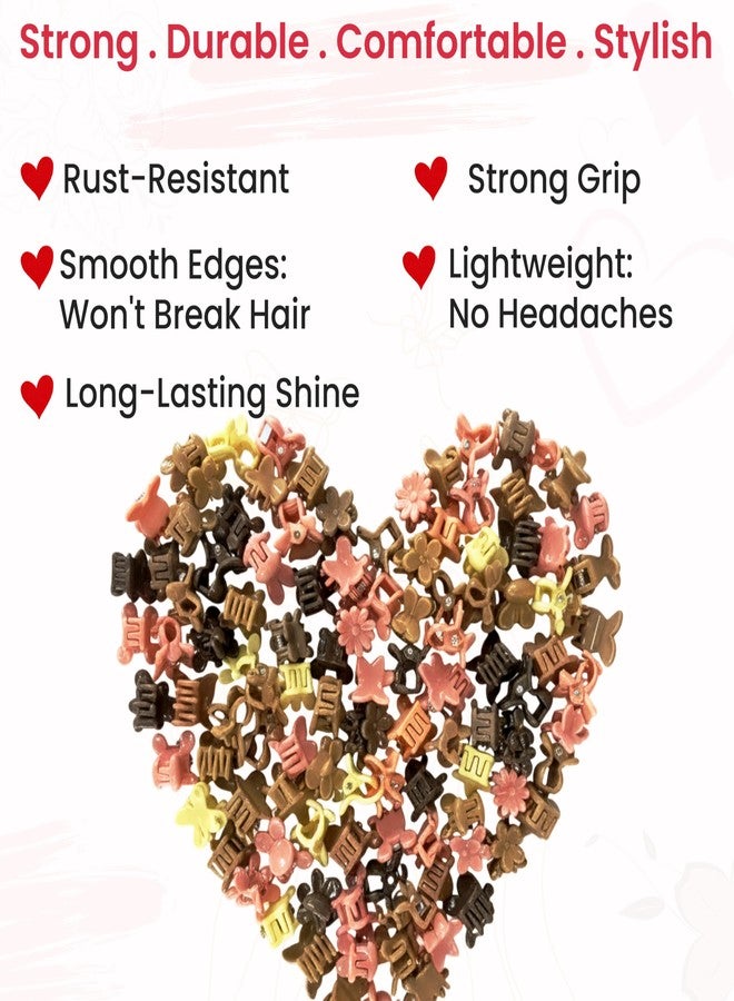 TEMPERIA (100pcs) Hair Accessories for Baby Girl - Kids Mini Claw Hair Clips - Girls Gift Items for Birthday - Soft Plastic Non-Slip Small Clutchers for Party & Wedding - Multicolour - Image 4