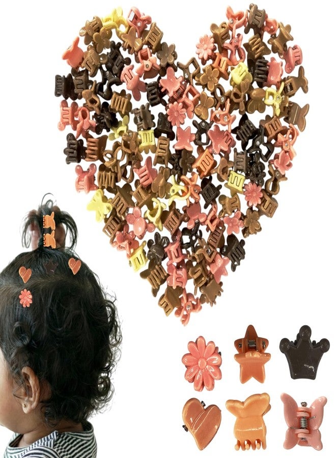 TEMPERIA (100pcs) Hair Accessories for Baby Girl - Kids Mini Claw Hair Clips - Girls Gift Items for Birthday - Soft Plastic Non-Slip Small Clutchers for Party & Wedding - Multicolour - Image 1