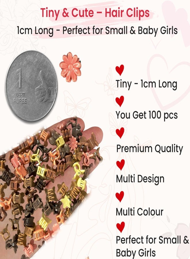 TEMPERIA (100pcs) Hair Accessories for Baby Girl - Kids Mini Claw Hair Clips - Girls Gift Items for Birthday - Soft Plastic Non-Slip Small Clutchers for Party & Wedding - Multicolour - Image 2