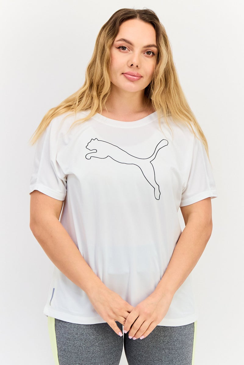 PUMA Women Regular Fit Short Sleeve Training T-Shirts, White - Image 1