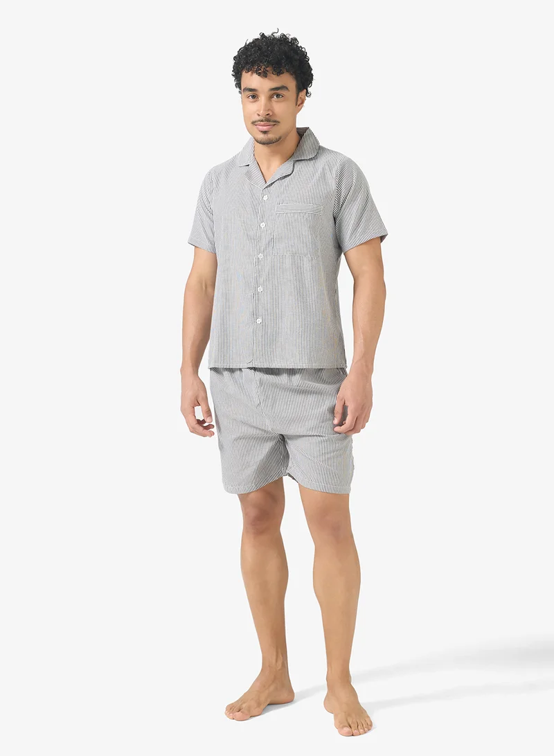 Seventy Five  Nightwear Shirt & Shorts Set for Men | Best Price UAE
