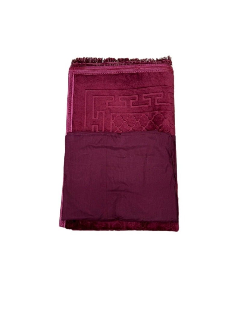Ceramic velvet prayer mat set with open prayer sheet - Image 3