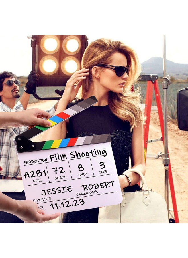 Swpeet 8Pcs 10"X12" Acrylic Film Movie Directors Clapboard Kit Magnetic Blackboard Eraser M3 Hex Wrench And 5Pcs Custom Pens Dry Erase Director Clapper Coating Board Slate For Director Or Film Fans  - Image 5