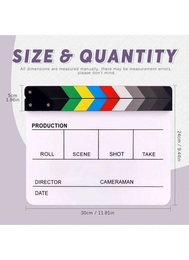 Swpeet 8Pcs 10"X12" Acrylic Film Movie Directors Clapboard Kit Magnetic Blackboard Eraser M3 Hex Wrench And 5Pcs Custom Pens Dry Erase Director Clapper Coating Board Slate For Director Or Film Fans  - Image 2