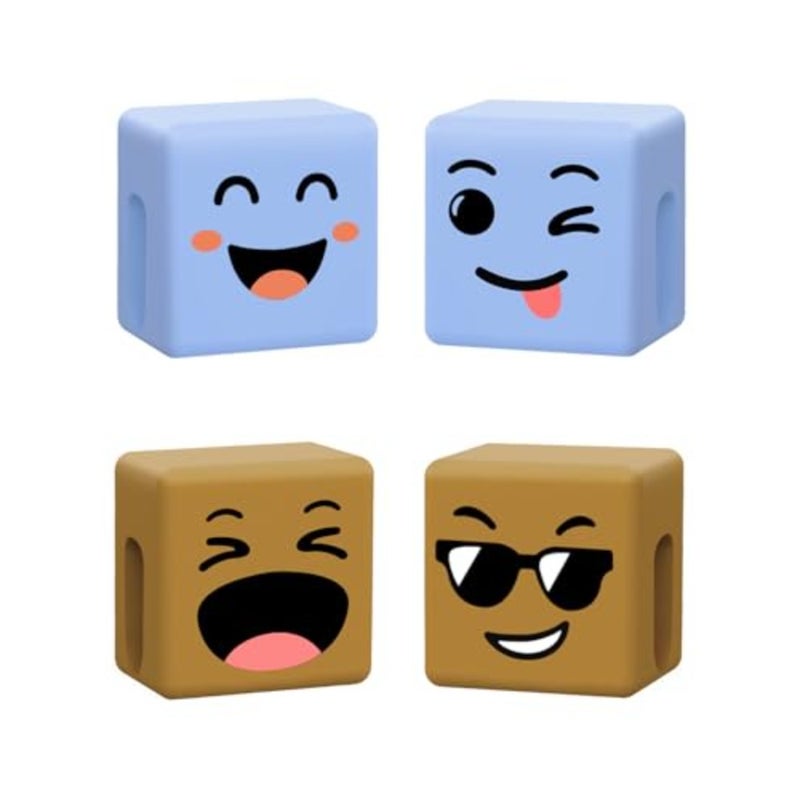 Stocking Stuffers for Men Teens Boys Girls Gifts: 2 Pack Dual Mood Cube for Mood Moves Series Thumbs Up Lazy Phone Stand Holder Gifts for Christmas Women Adults Cool Gadgets Funny Gift BrownandBlue - Image 1