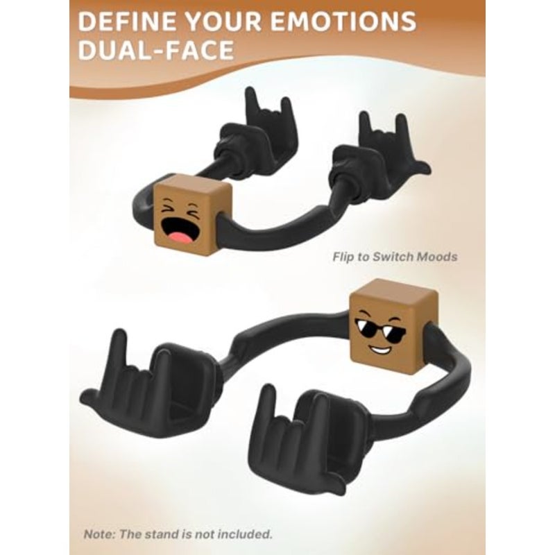 Stocking Stuffers for Men Teens Boys Girls Gifts: 2 Pack Dual Mood Cube for Mood Moves Series Thumbs Up Lazy Phone Stand Holder Gifts for Christmas Women Adults Cool Gadgets Funny Gift BrownandBlue - Image 2