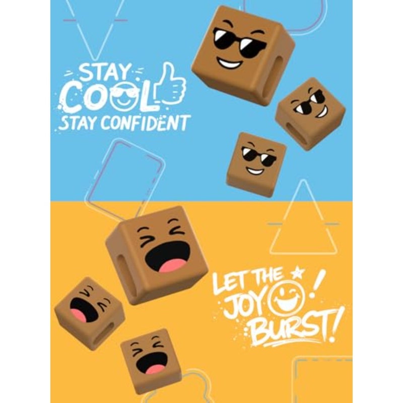 Stocking Stuffers for Men Teens Boys Girls Gifts: 2 Pack Dual Mood Cube for Mood Moves Series Thumbs Up Lazy Phone Stand Holder Gifts for Christmas Women Adults Cool Gadgets Funny Gift BrownandBlue - Image 4