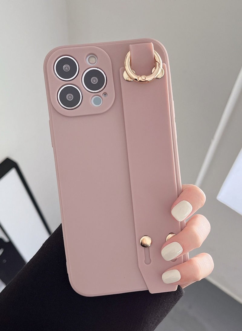 Loquat Cartoon Silicone Soft Shell Apple Phone Case With Wrist Strap Holder - Image 1