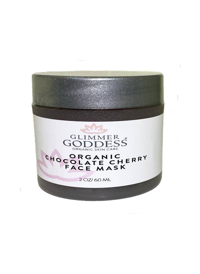 Simply Radiant Beauty - Glimmer Goddess Organic Exfoliating Chocolate Cherry Face Mask Hydrates and Brightens Facial Skin 2 oz - Image 1