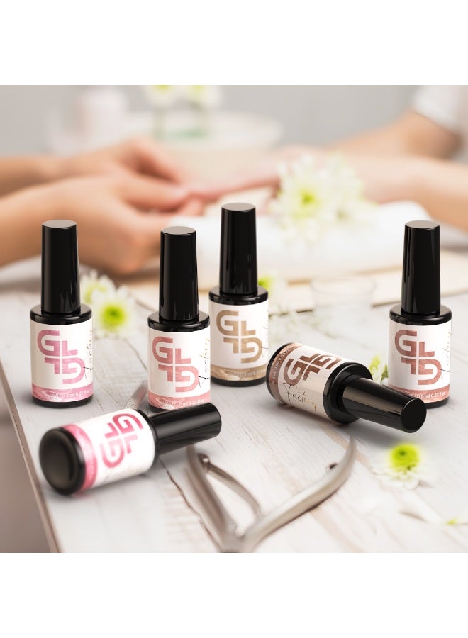 GL Factory Cat Eye Gel Nail Polish– 6 x 8ml Colors SET Soak Off LED UV for Magnet Manicure Salon Quality Long Lasting Nail Coating Design (Nude Silver Pink Beige Coral Almond) - Image 4