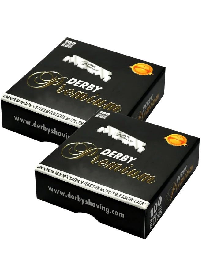 Derby Barber Razor Premium Single Edge Blade 100 Count Sr-05298 (2 Pack) - Image 1