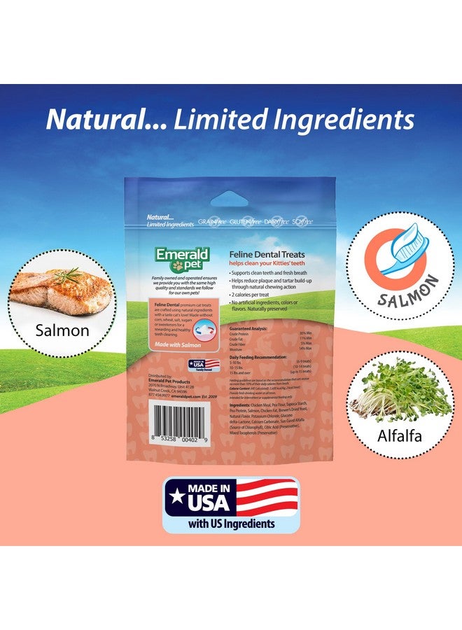 إميرالد بيت مكافآت أسنان القطط - مكافآت أسنان القطط اللذيذة والمقرمشة خالية من الحبوب - مكافآت أسنان طبيعية لتنظيف أسنان القطط، وتنقية أنفاسها، وتقليل تراكم البلاك والجير - مكافآت سمك السلمون، 3 أونصة - Image 4