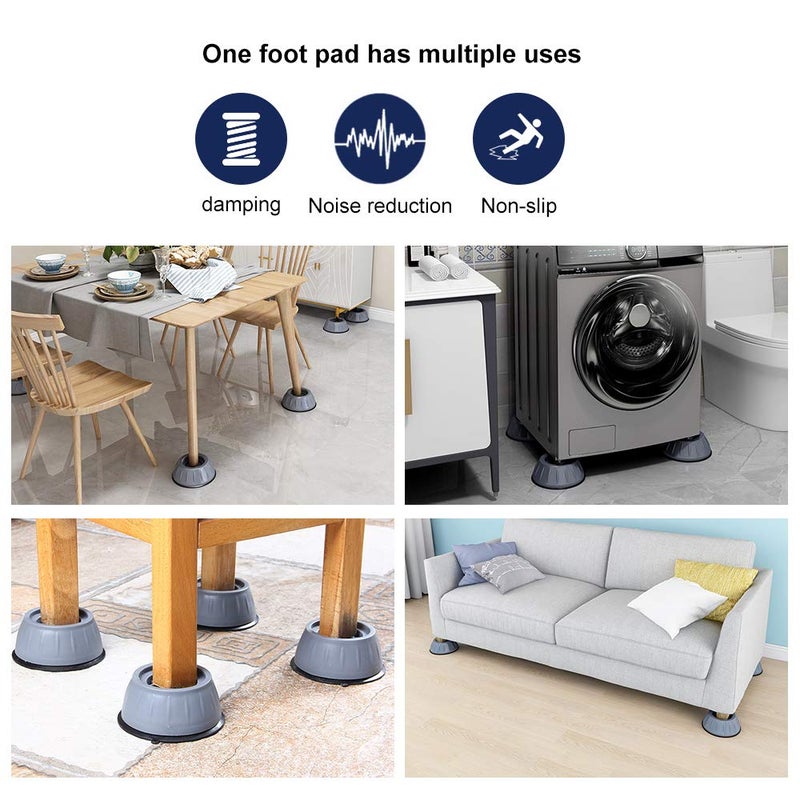 mwellewm 8 Pcs Shock and Noise Cancelling Washing Machine Support, Noise Reducing and Anti Slip Anti Vibration Rubber Washing Machine Feet Pads, Anti-Walk Dryer Washer Vibration Pads,Washing Machine Stabilizer - Image 5