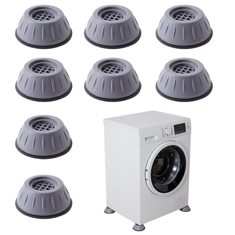mwellewm 8 Pcs Shock and Noise Cancelling Washing Machine Support, Noise Reducing and Anti Slip Anti Vibration Rubber Washing Machine Feet Pads, Anti-Walk Dryer Washer Vibration Pads,Washing Machine Stabilizer - Image 1