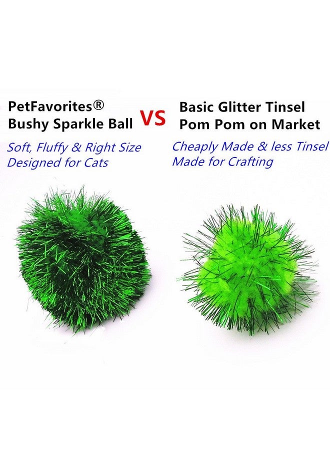 PETFAVORITES PETFAVORITES Bushy Sparkle Ball Cat Toy, Interactive Glitter Pom Pom Cat Toy Balls for Kittens, 12 Pack.  - Image 2