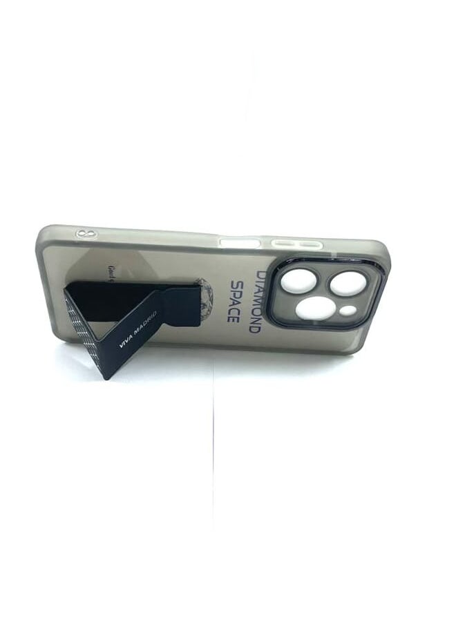Case Cover For Tecno Spark 20 With Magnetic Hand Grip Clear/Black