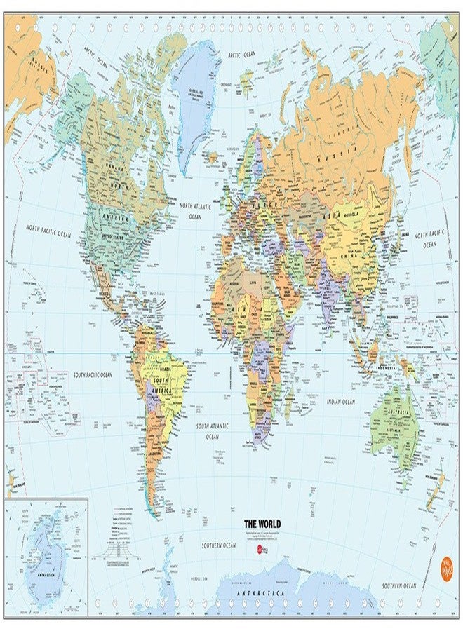 WallPops WPE99074 World Dry Erase Map, Multicolor - Image 1