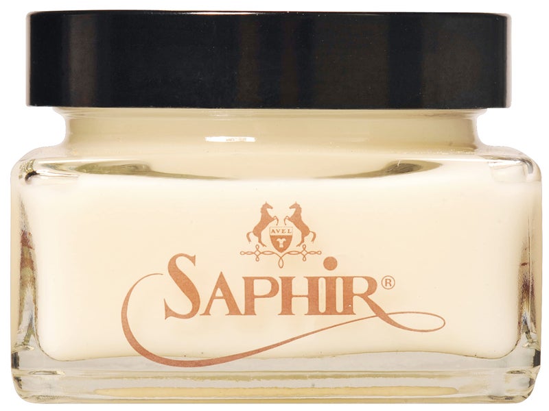 Saphir كريم سافير ميدال دو أور بومادير 75 مل - كريم طبيعي لتلميع الأحذية الجلدية، مرطب للجلود للأحذية، الحقائب (أبيض) - Image 2