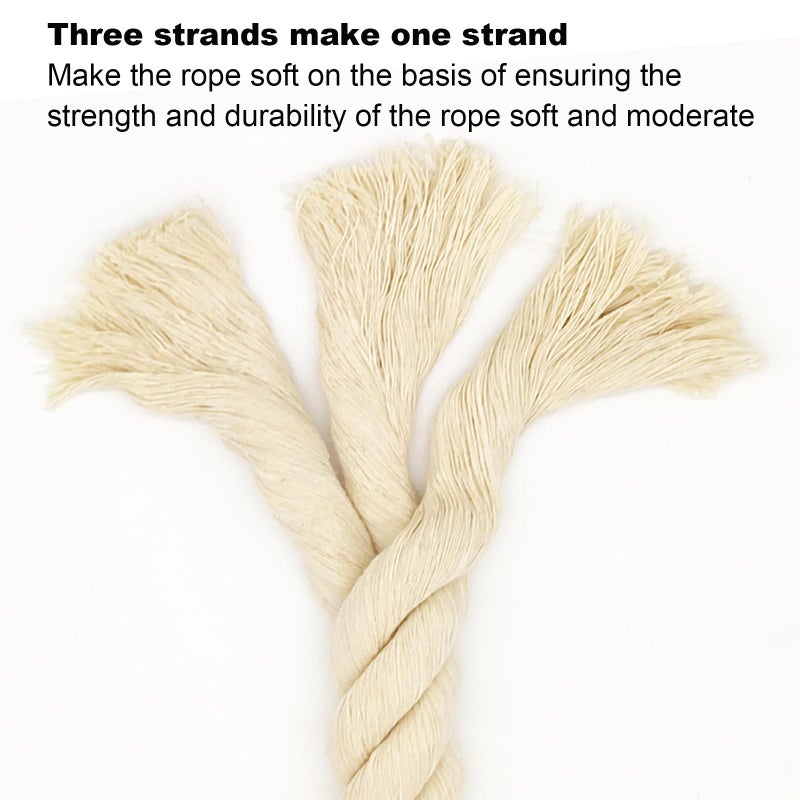 FOSER Cotton Rope, Black Cotton Cord, 3 Strand Twisted Macrame Cord (Black, 6mm x 16 Feet) - Image 5