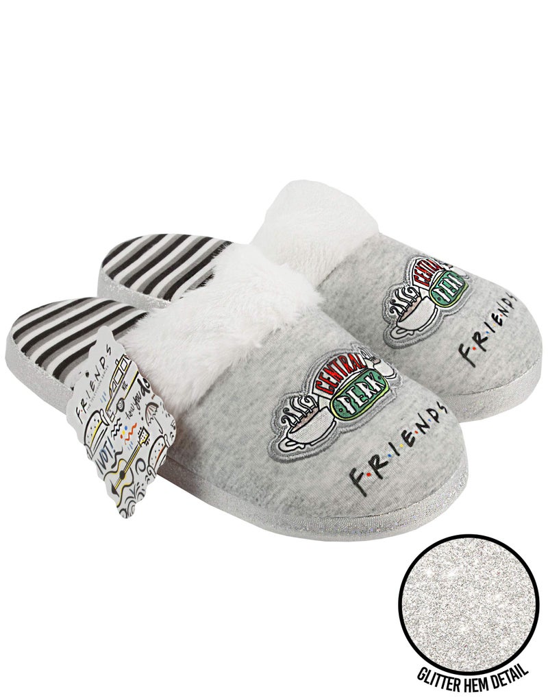 FRIENDS Slippers Womens Ladies Central Perk Ladies Fluffy Shoes 9.5-10.5 US - Image 4