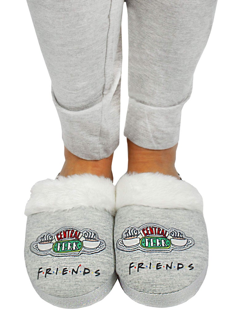 FRIENDS Slippers Womens Ladies Central Perk Ladies Fluffy Shoes 9.5-10.5 US - Image 2