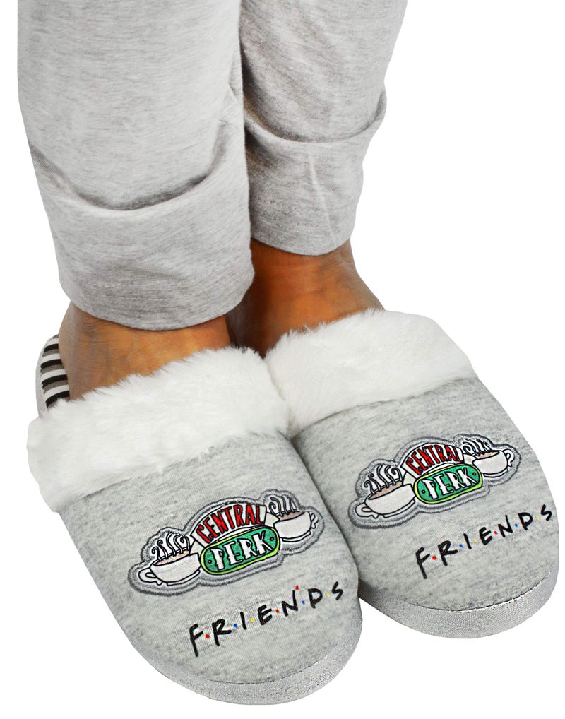 FRIENDS Slippers Womens Ladies Central Perk Ladies Fluffy Shoes 9.5-10.5 US - Image 3