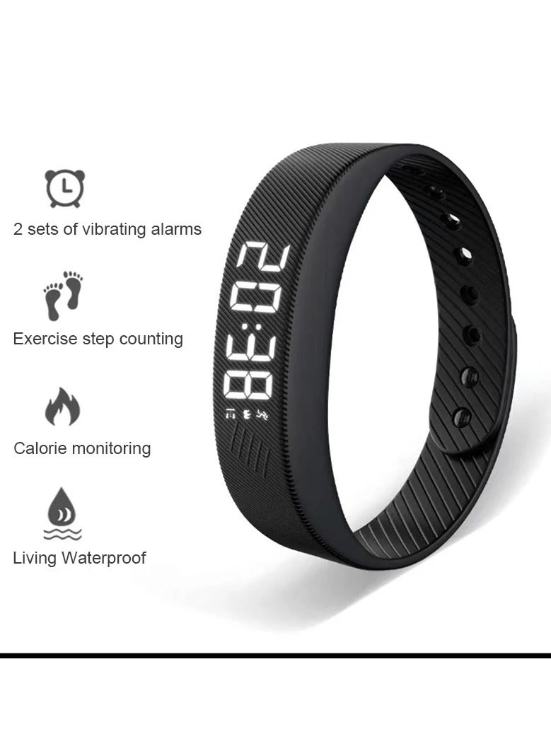 AROAQ Smart Sports Bracelet with Vibrating Alarm Clock, Running Pedometer Bracelet for Male and Female Students  - Image 1