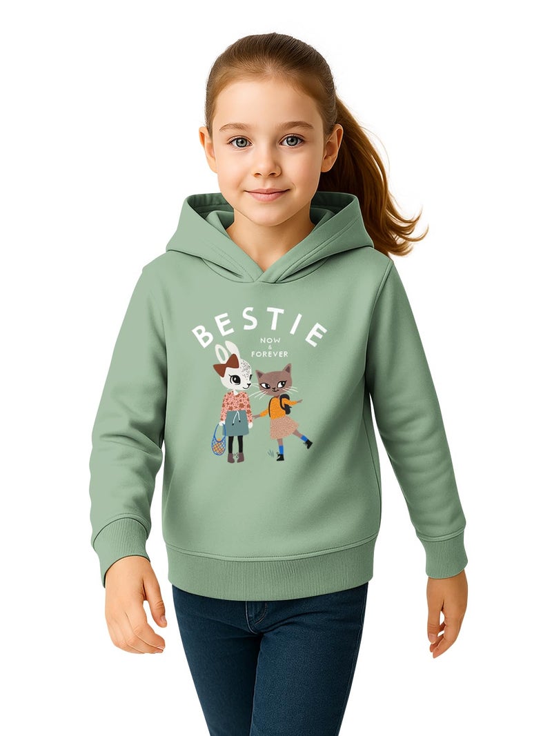 HELLCAT Trendy Cotton Blend Hoodie Sweatshirt for Girls - Pack of 1_Sea Green_3-4Years - Image 1
